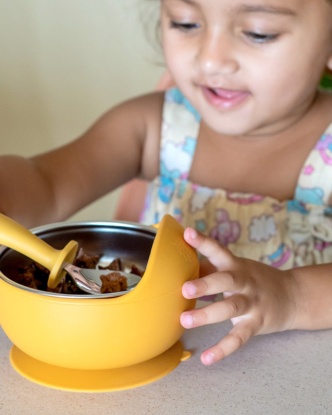 Suction Bowl with Cutlery