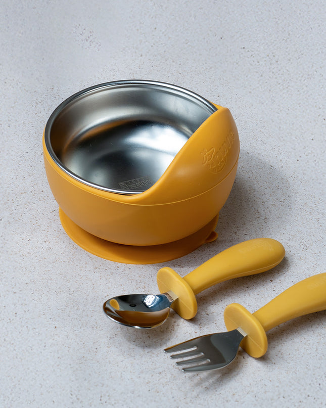 Suction Bowl with Cutlery