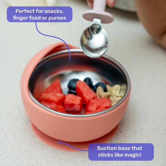 Suction Bowl with Cutlery