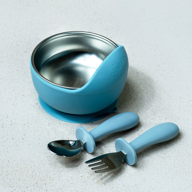 Suction Bowl with Cutlery