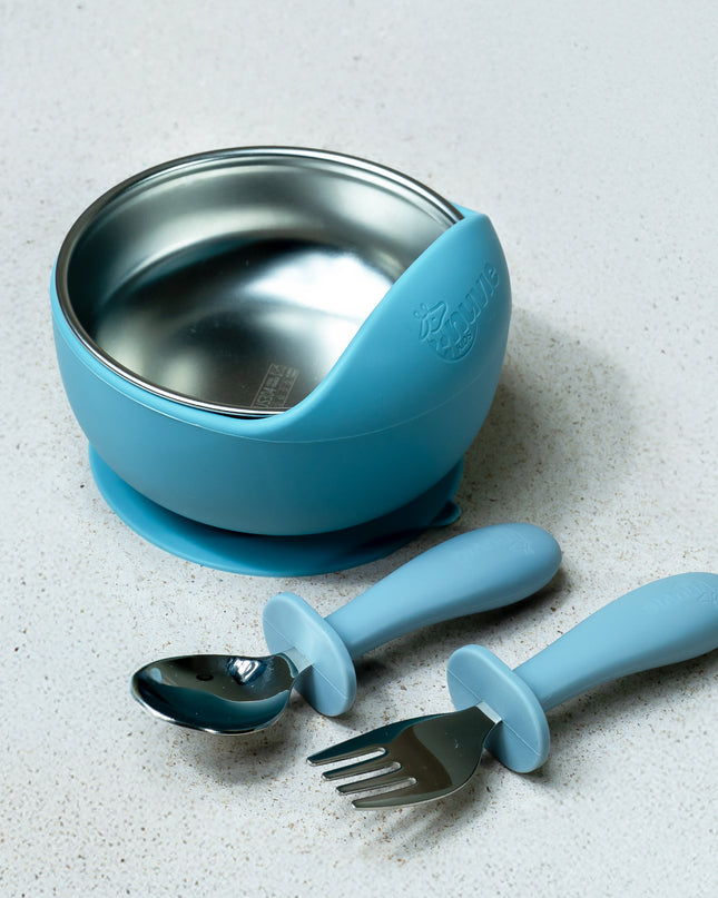 Suction Bowl with Cutlery