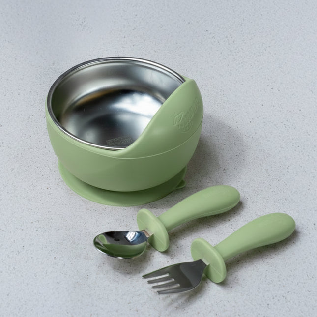 Suction Bowl with Cutlery