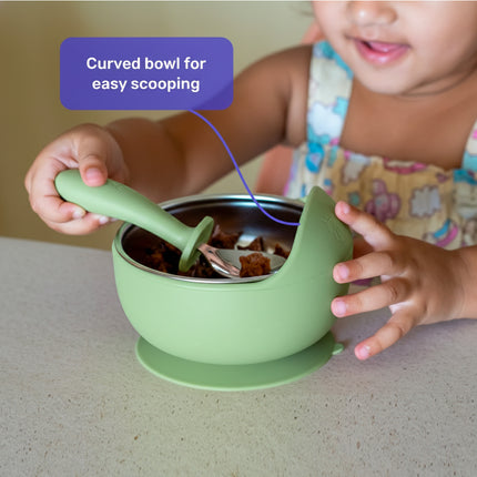 Suction Bowl with Cutlery